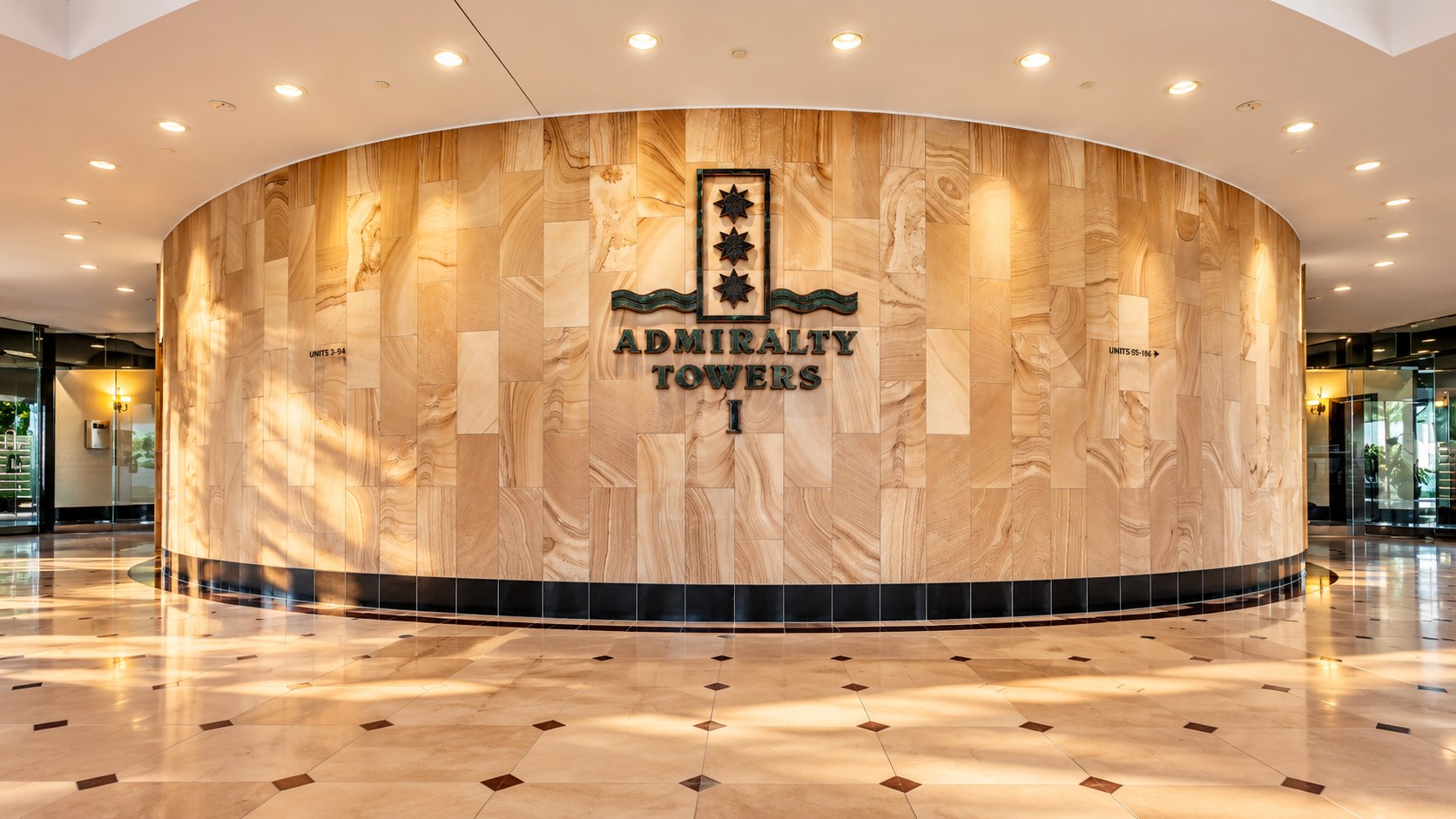 Admiralty Towers I lobby with natural stone finishes