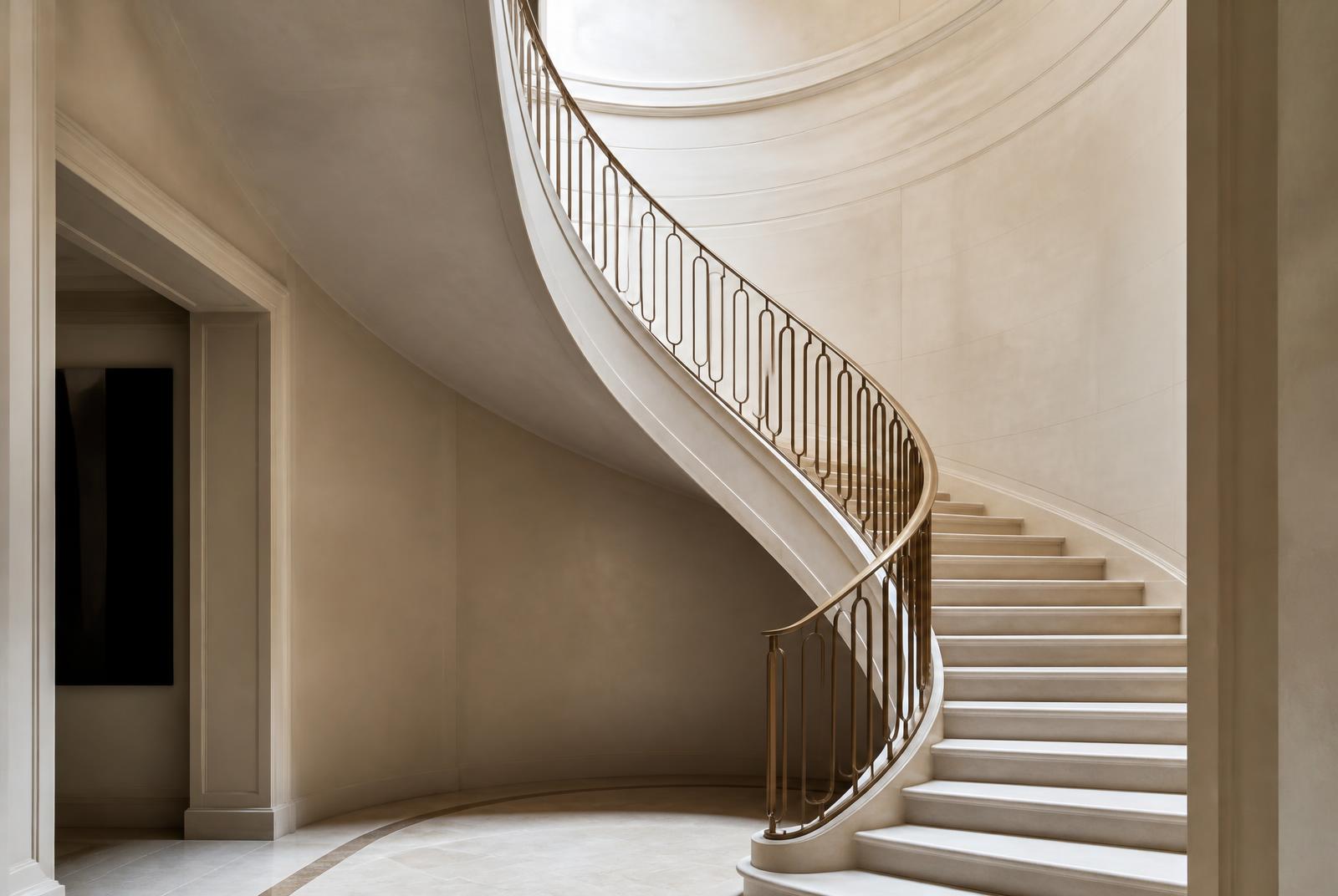 Stone stair detail in a residential building